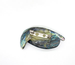 Multi Colour New Zealand Paua Shell Pin Brooch