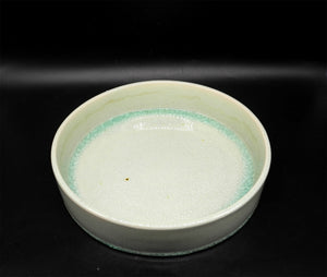 Vtg Chinese Blue Green Crackled Porcelain Bowl, Home Decor,