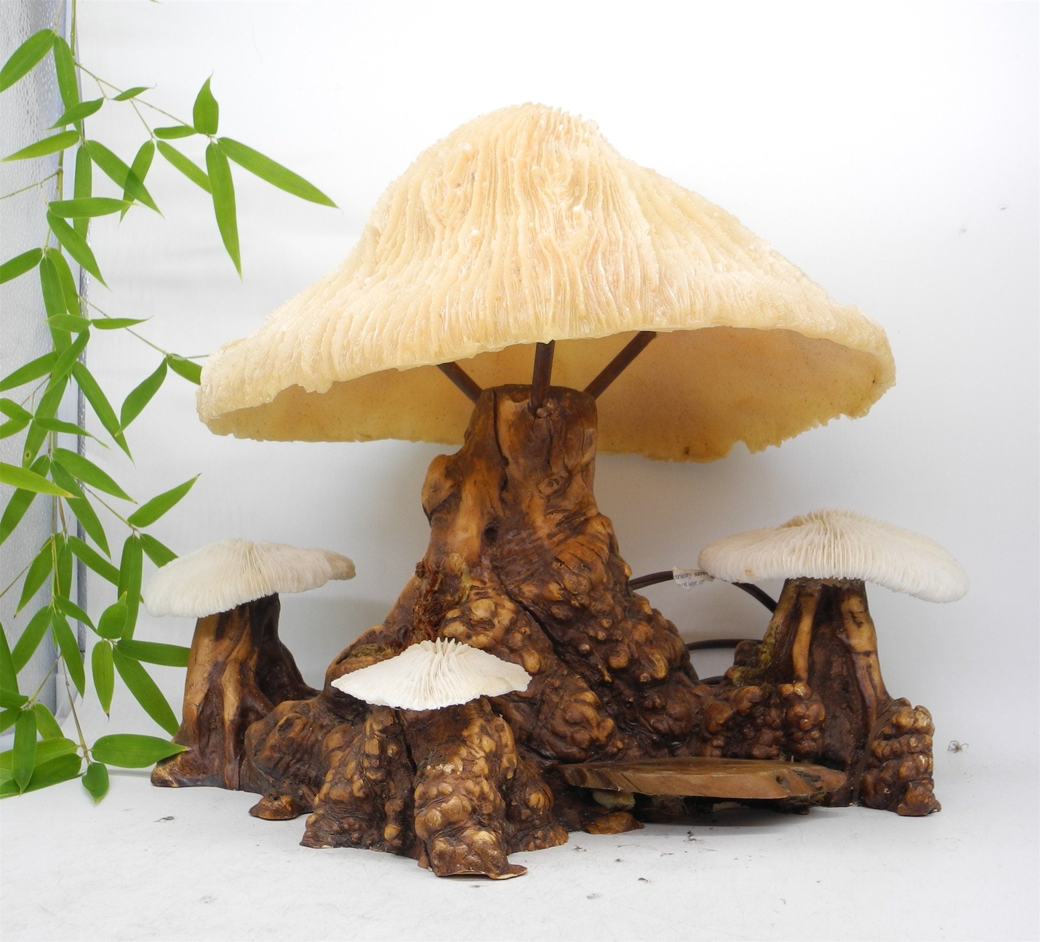 1960s  Magical Mashroom Coral Lamp With Bur Wood , Lamp, Local pick up available