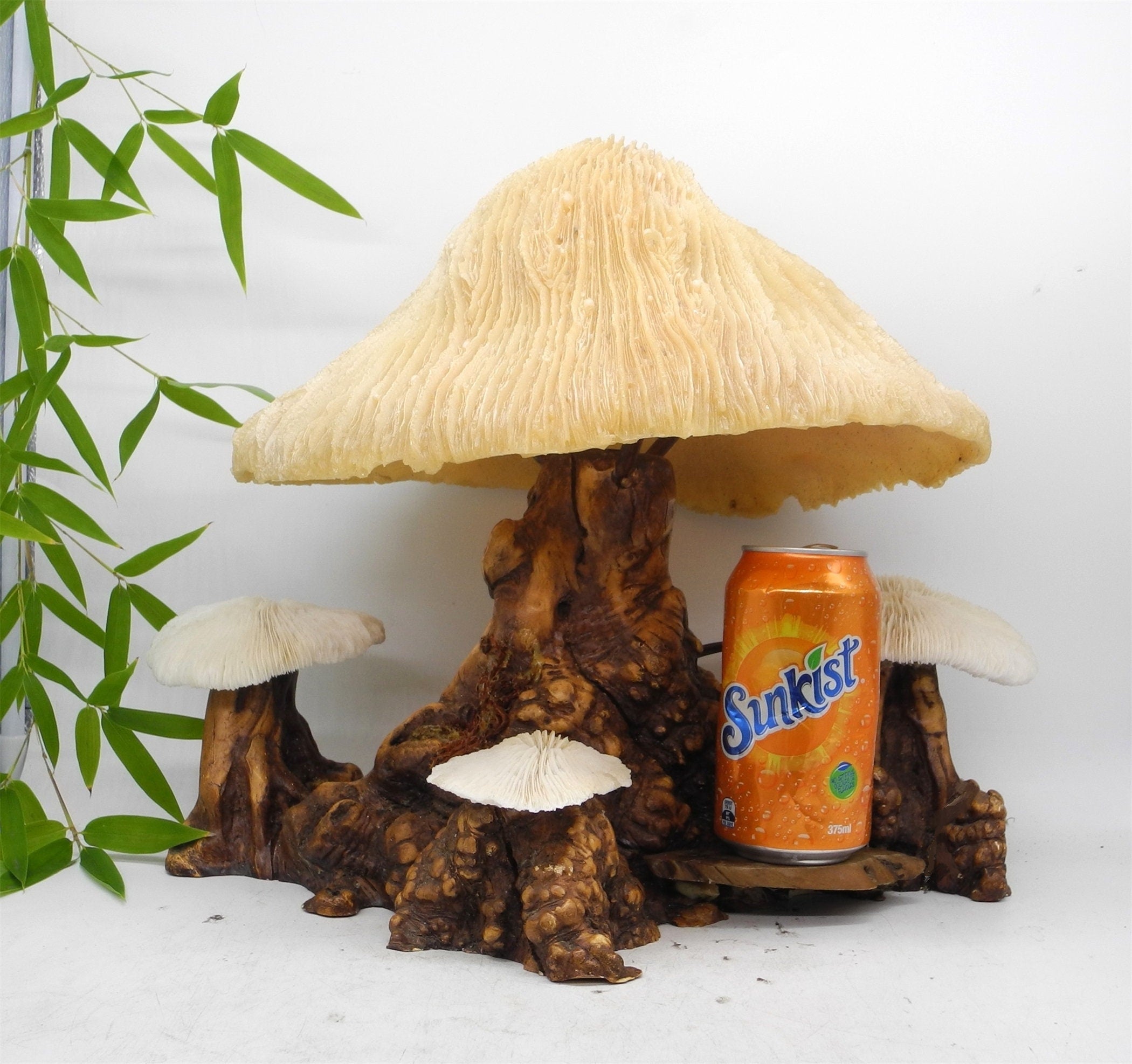 1960s  Magical Mashroom Coral Lamp With Bur Wood , Lamp, Local pick up available