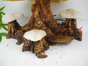 1960s  Magical Mashroom Coral Lamp With Bur Wood , Lamp, Local pick up available