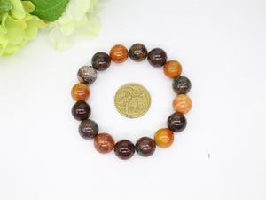 13mm Natural Multi Colour Tiger Eye Bracelet