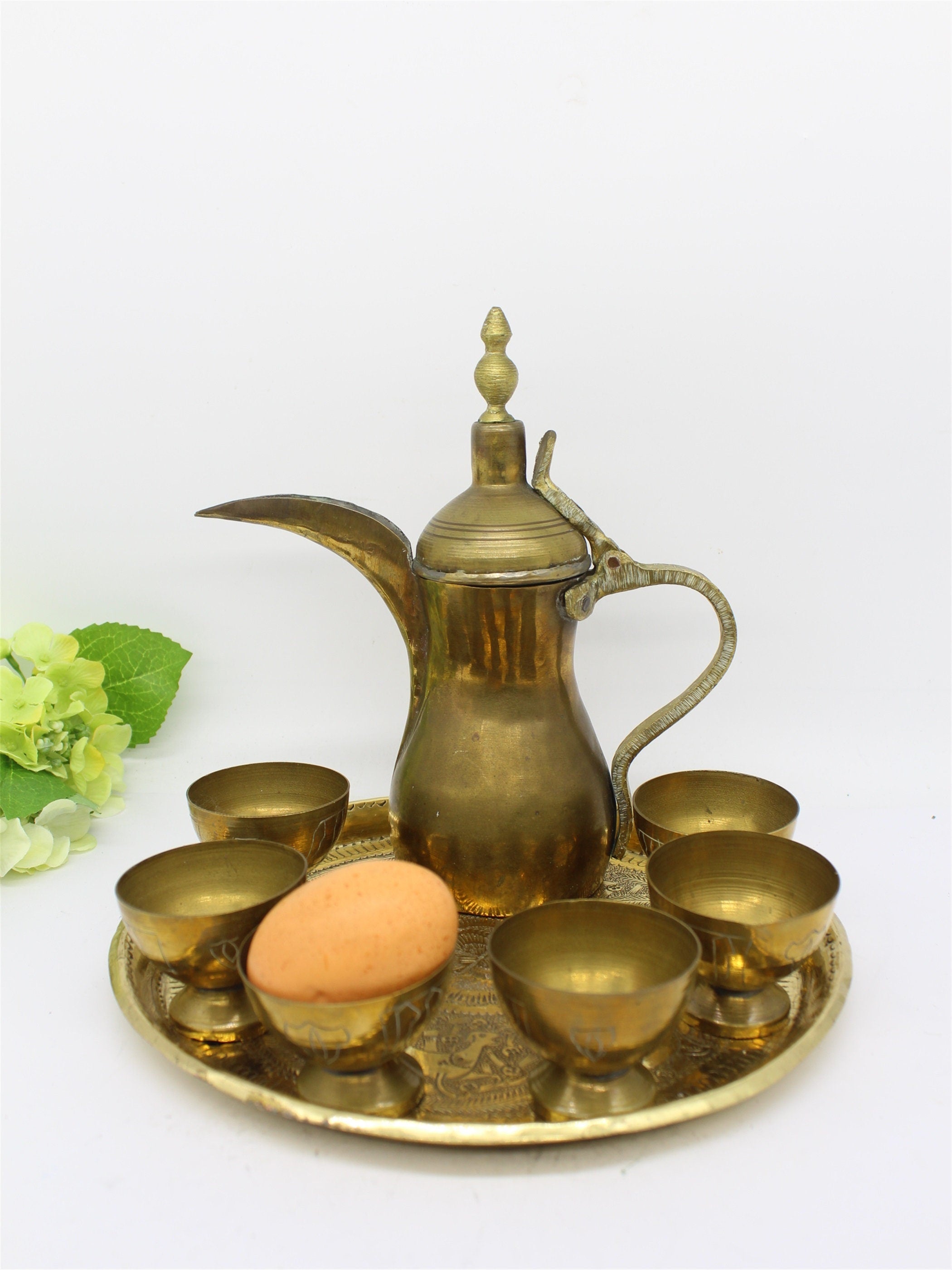 8P Brass Arabic Dallah Coffee Pot/ Tea Pot