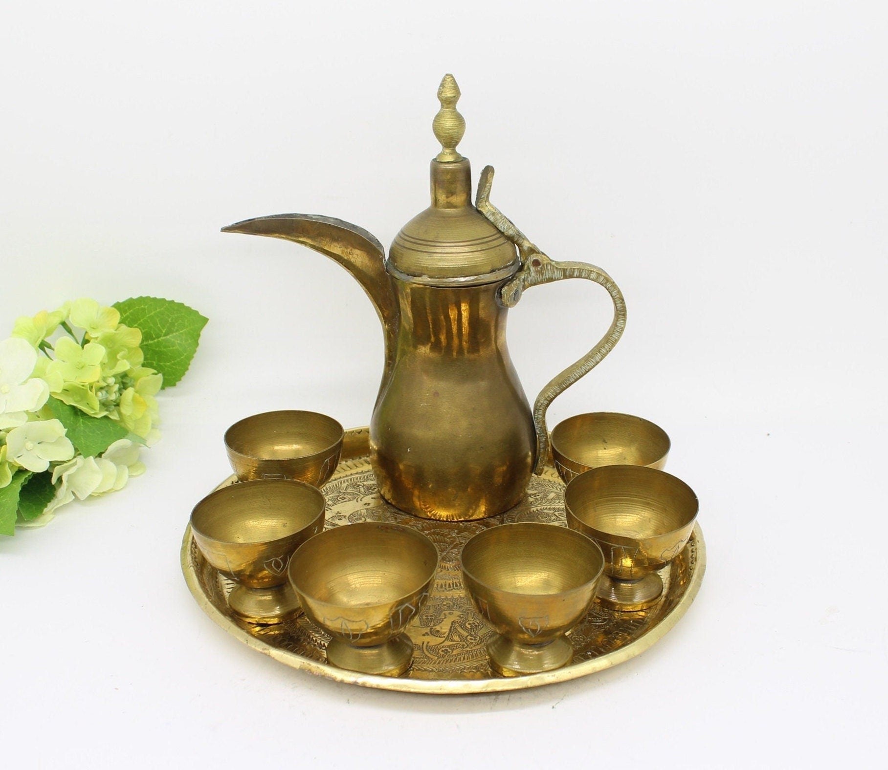 8P Brass Arabic Dallah Coffee Pot/ Tea Pot