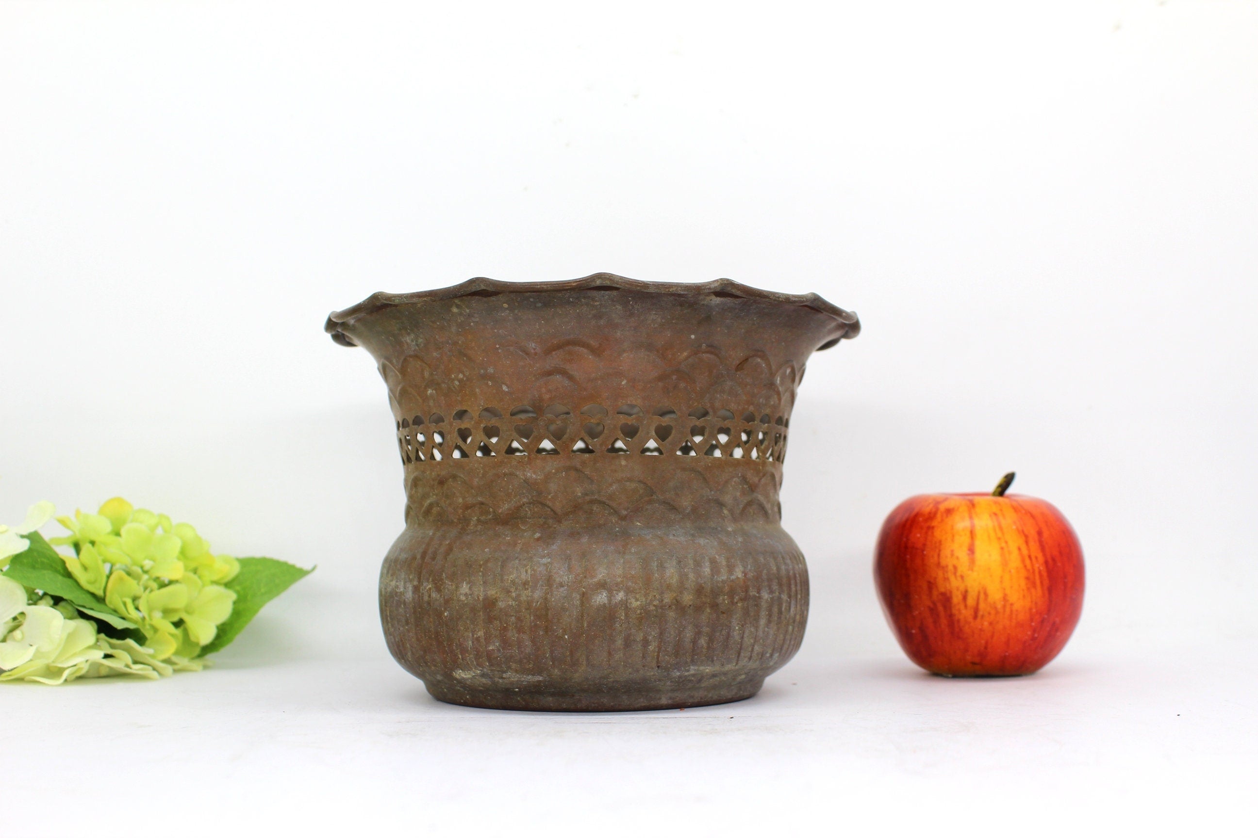 Vtg Brass Planter/ Pot