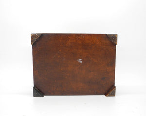 Vintage Wooden Trinket  Box with Silver colour Metal Cover , Trinket Box, Wooden Box, Dresser Box