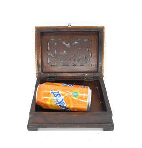 Vintage Wooden Trinket  Box with Silver colour Metal Cover , Trinket Box, Wooden Box, Dresser Box