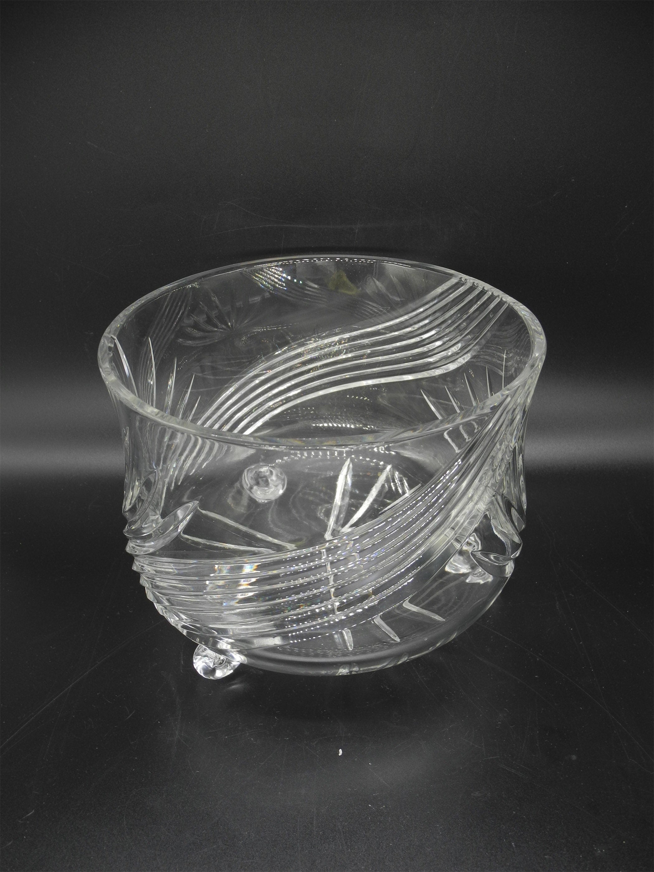 BIG Vtg Footed Crystal  Cut Vase, Crystal Glass Vase, Centrepiece, Footed Vase, Table Decor, Wedding Table,