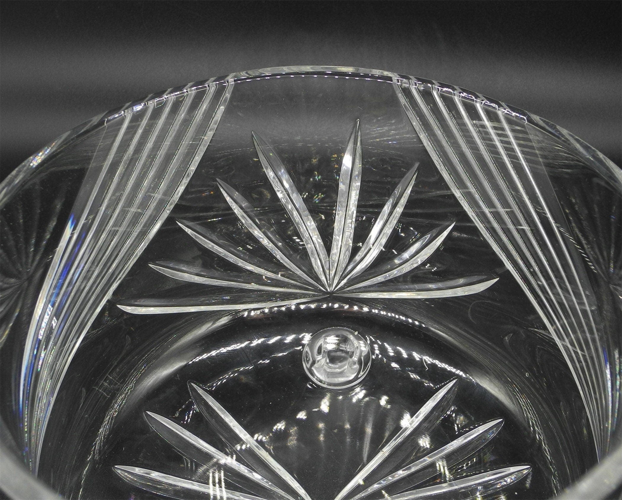 BIG Vtg Footed Crystal  Cut Vase, Crystal Glass Vase, Centrepiece, Footed Vase, Table Decor, Wedding Table,