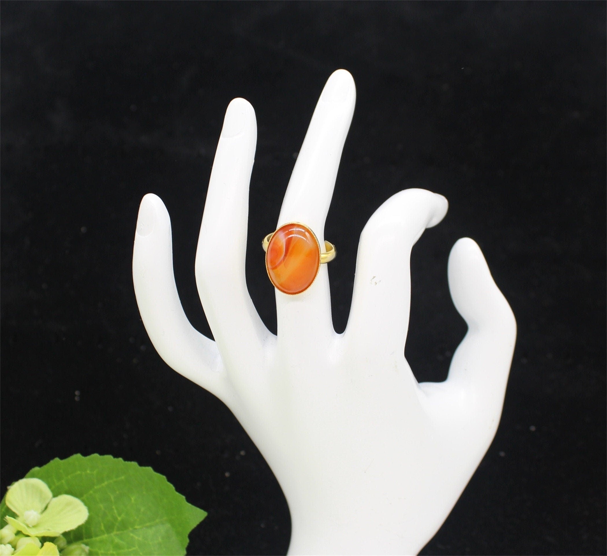 Natural Red Agate Ring, Jewellery,