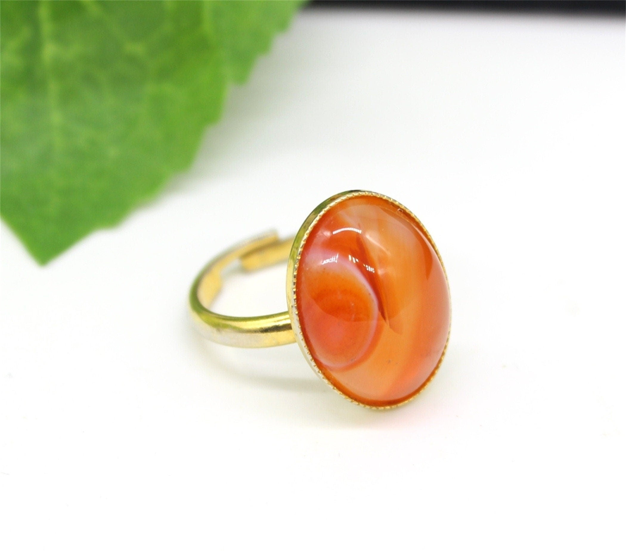 Natural Red Agate Ring, Jewellery,