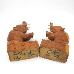Pair Hand Carved Wooden Elephants , Home Decor