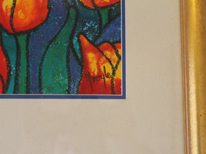 Signed Painting of Tulips, Still Life Painting