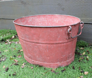 50cmL Rare Red Galvanised Tub, Planter,
