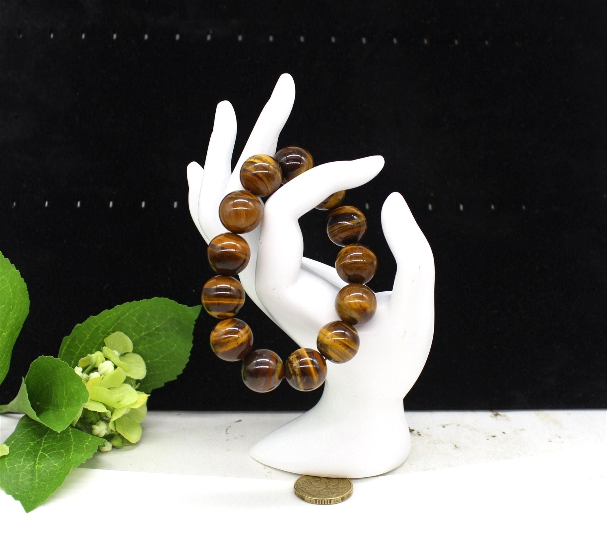 16mm Natural Tiger Eye Bracelet, Jewellery