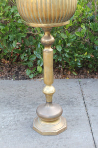 80cmH Brass Plant Stand on Pedestal, Solid , Footed Brass Plant Stand, Vintage Brass Stand, Tall Brass Planter
