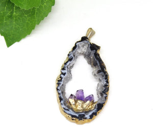Natural Agte Slice Pendant