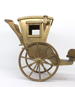 XL 60cmL 4.5kg Antique Solid Brass Horse Pulling Carriage,