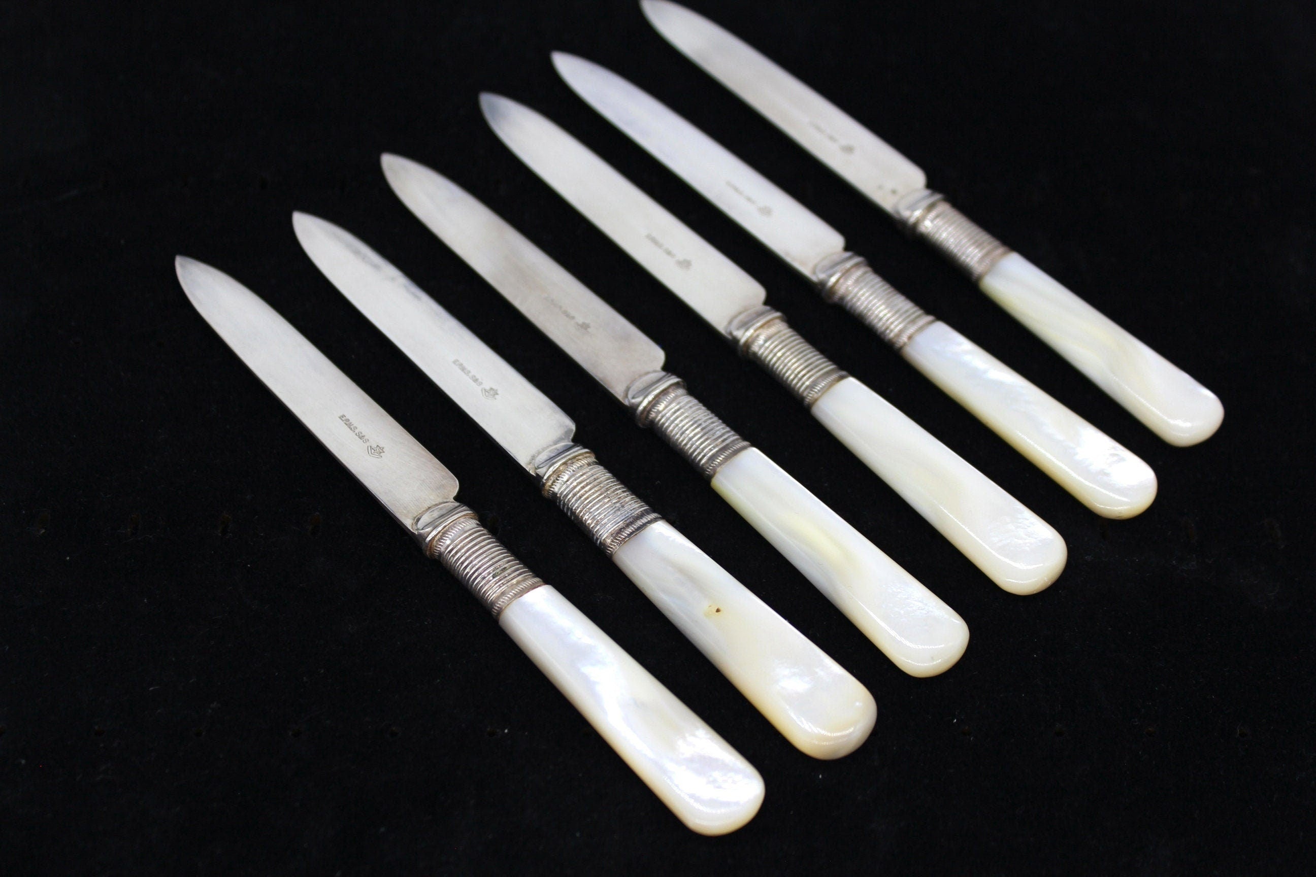12P Australian Made S& S EPNS Mother Of Pearls Fork and Knife Set in Box,