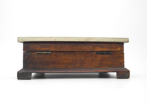 Vintage Wooden Trinket  Box with Silver colour Metal Cover , Trinket Box, Wooden Box, Dresser Box