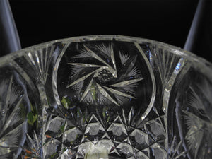 Vtg Crystal Hand Cut Lidded Jar, Home Decor