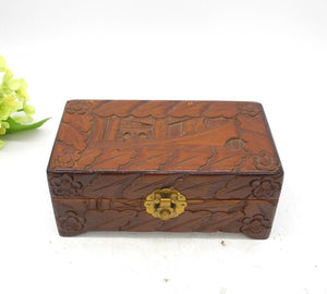 Vtg Camphor Wooden Trinket Box, Chinese Handcraft,
