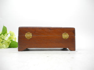 Vtg Camphor Wooden Trinket Box, Chinese Handcraft,