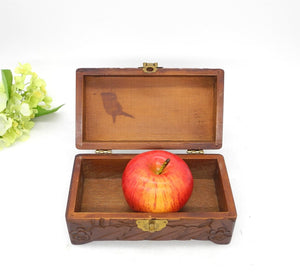 Vtg Camphor Wooden Trinket Box, Chinese Handcraft,