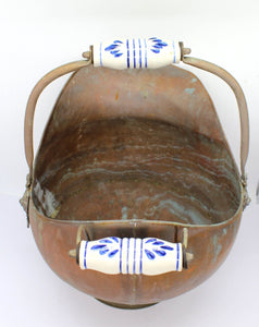 XL Copper Coal Scuttle, Planter, Pot