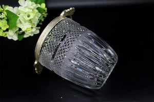 Vtg Crystal Vase with Silverplated Handle, Home Decor