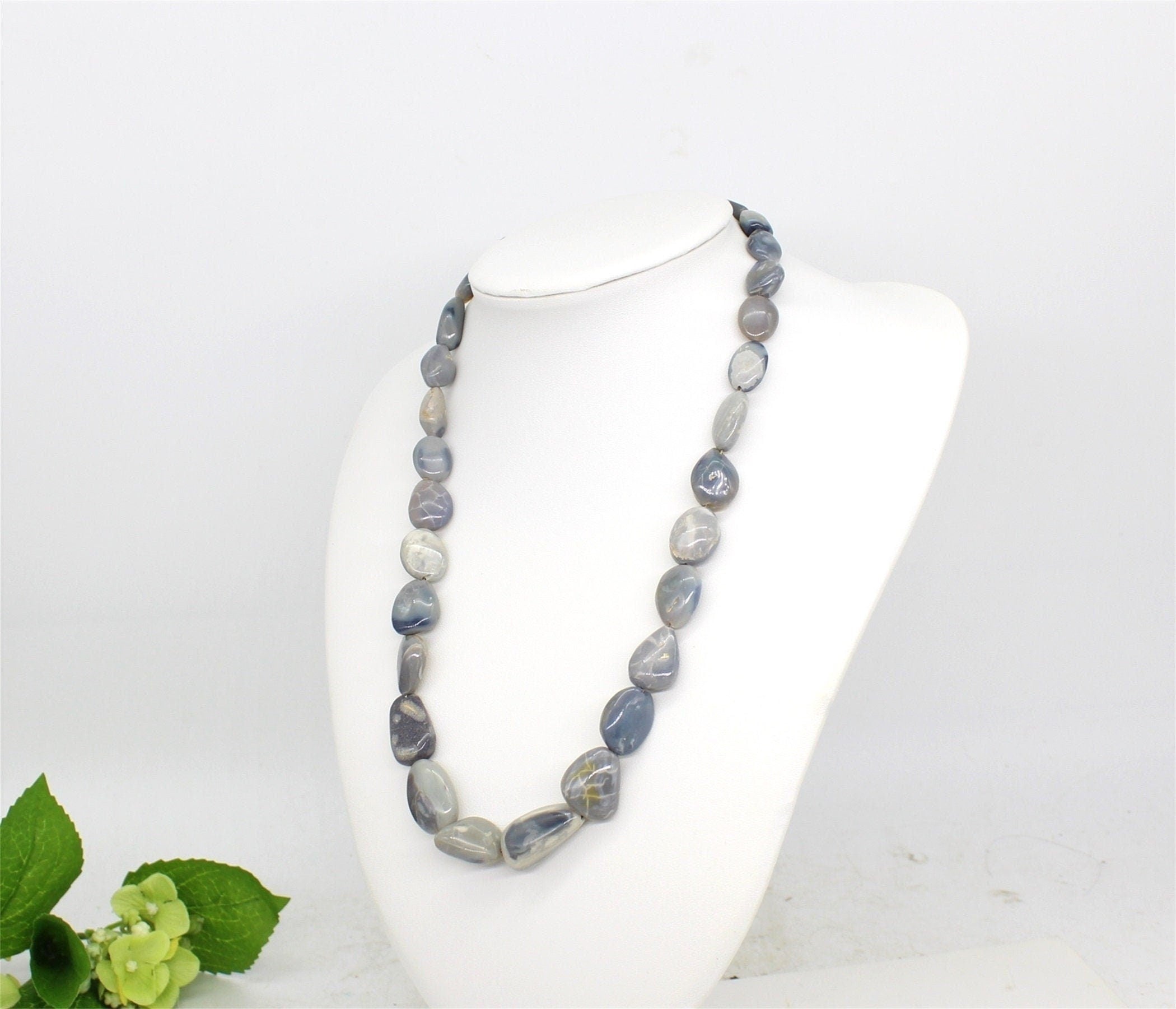 Tourmaline Quartz Necklace with Sterling silver clasp, Jewellery