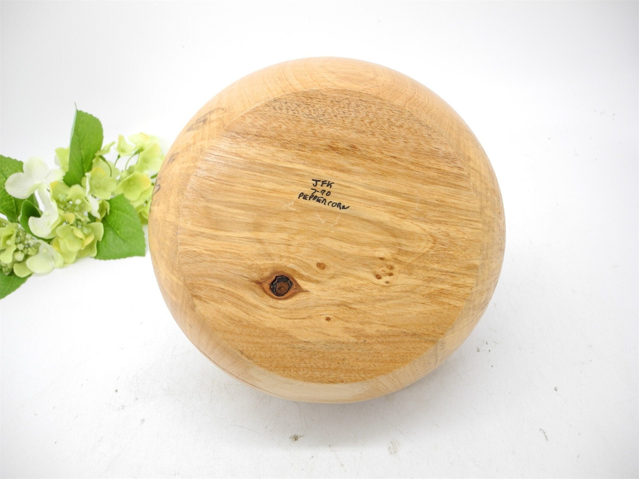 Vtg Wooden Turned Vase, Natural Vase,
