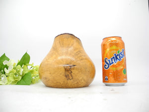 Vtg Wooden Turned Vase, Natural Vase,