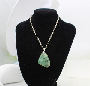 Natural Green Stone Pendant, Jewellery