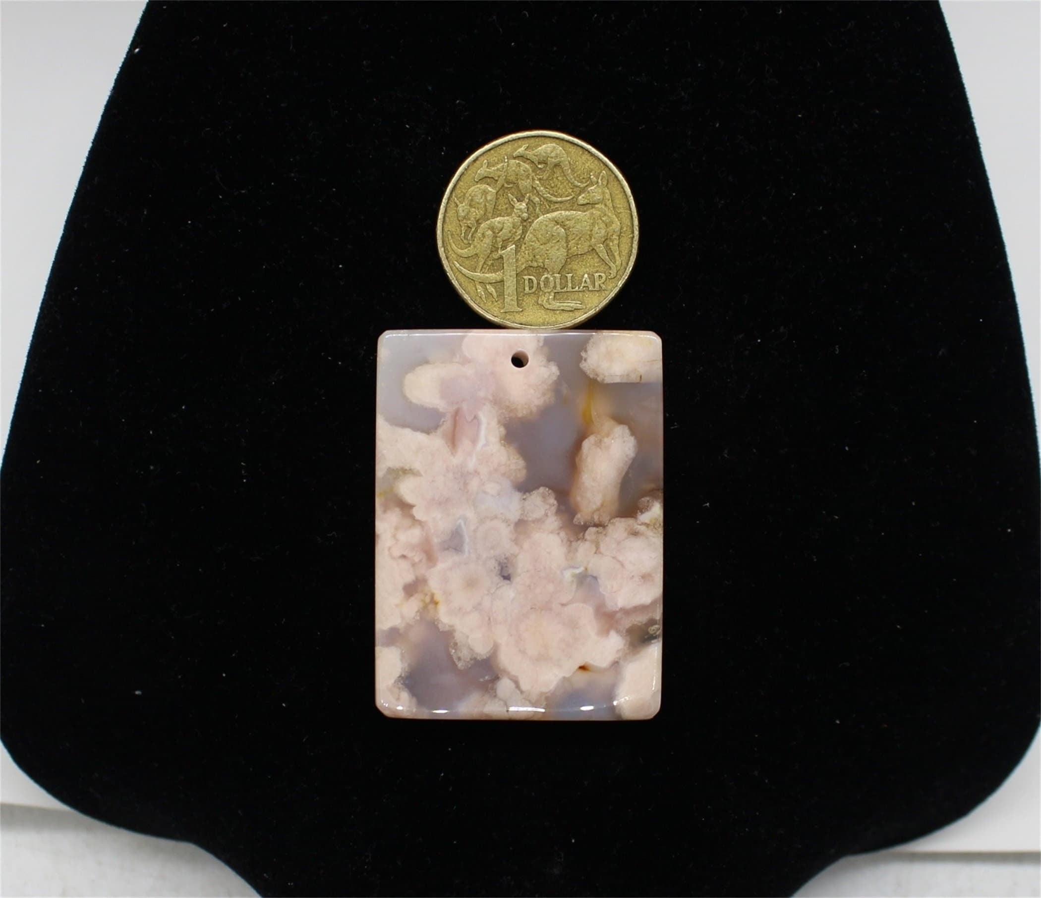 Natural Sakura Blossoms Agate Pendant,