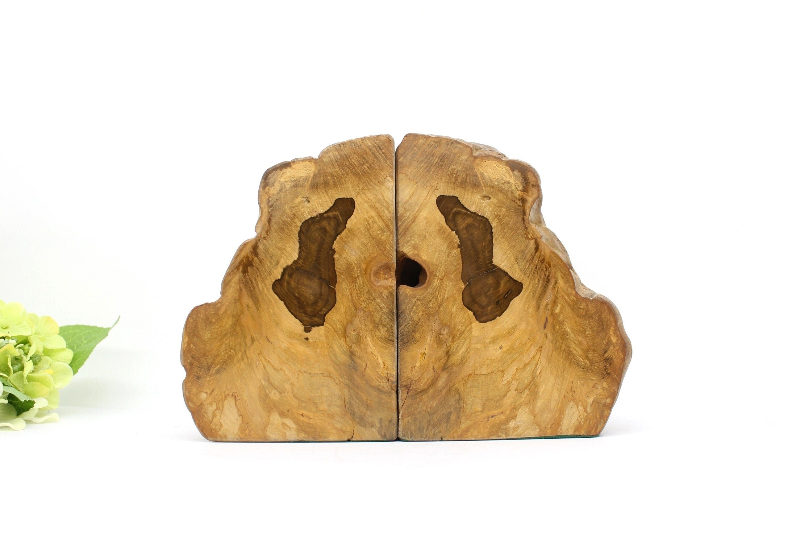 Big 4kg petrified wood bookends , Home Decor