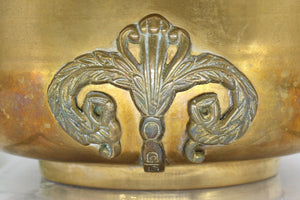 Large Brass Fleur De Lis Planter Pot/ Planter