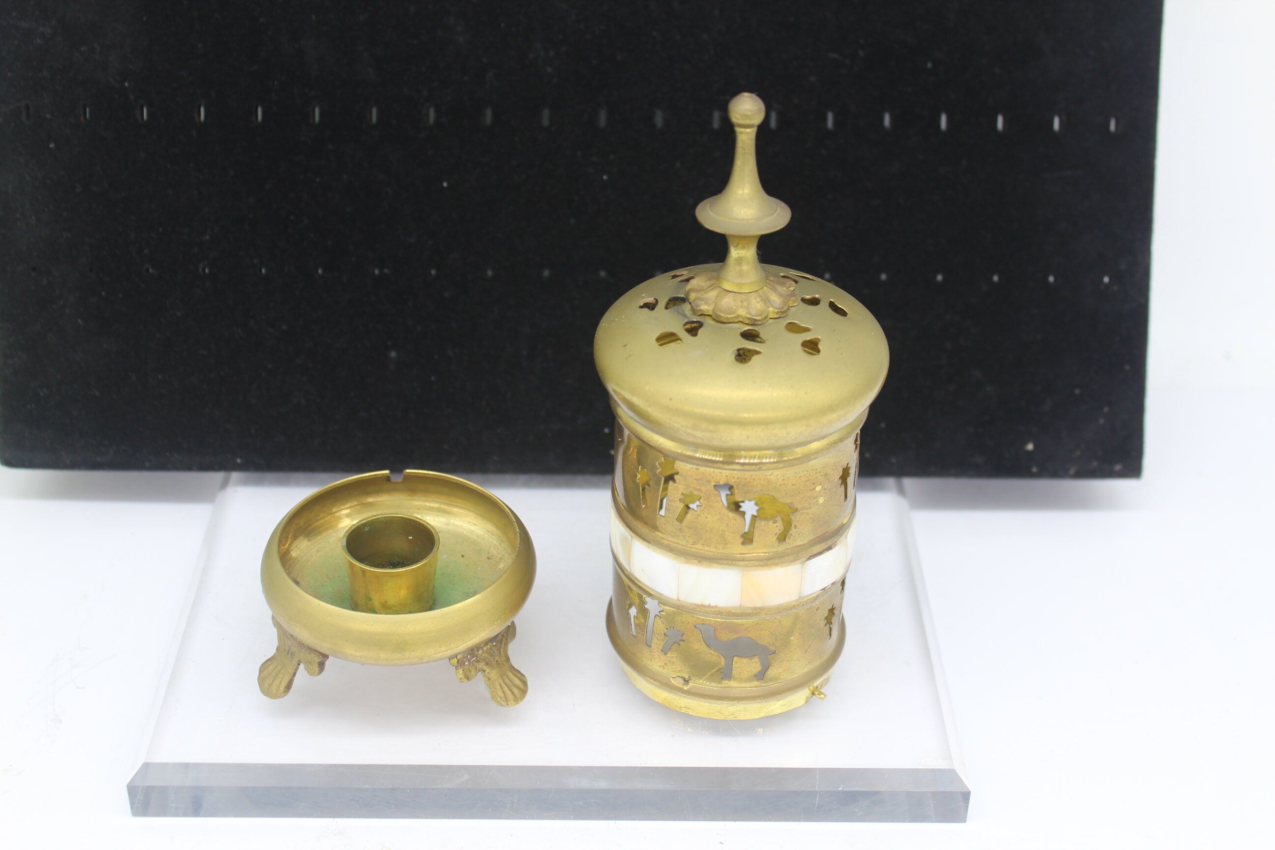 Brass censer with M.O.P.inlay