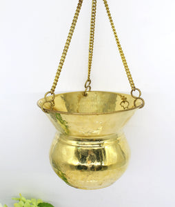 Brass hanging planter
