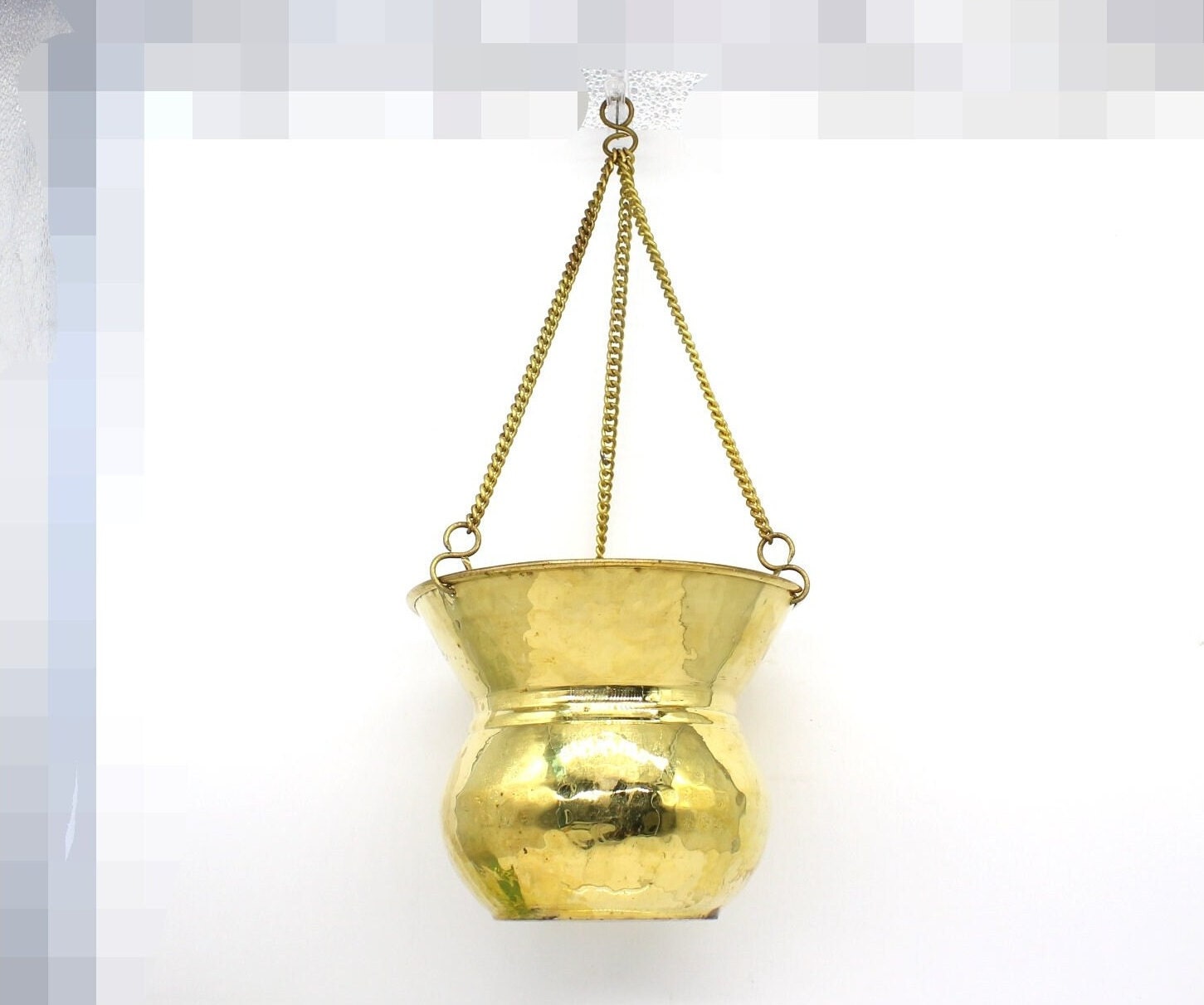 Brass hanging planter