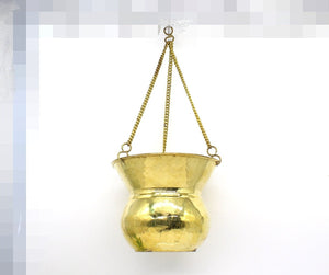 Brass hanging planter