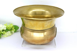 Large Brass Fleur De Lis Planter Pot/ Planter