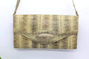 Vtg Japanese Made Snakeskin  Clutch/ Crossbody Bag,