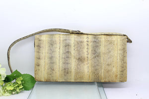 Vtg Japanese Made Snakeskin  Clutch/ Crossbody Bag,
