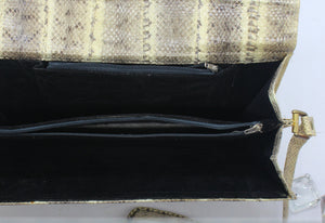 Vtg Japanese Made Snakeskin  Clutch/ Crossbody Bag,