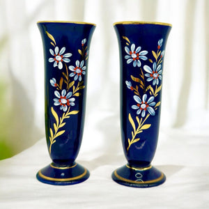 Blue hand painted vase,made in Germany