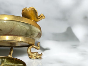 Small onyx and brass ashtray