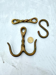 3 piece brass hook, wall decor,hanging