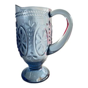 Big blue glass pitcher/water jug
