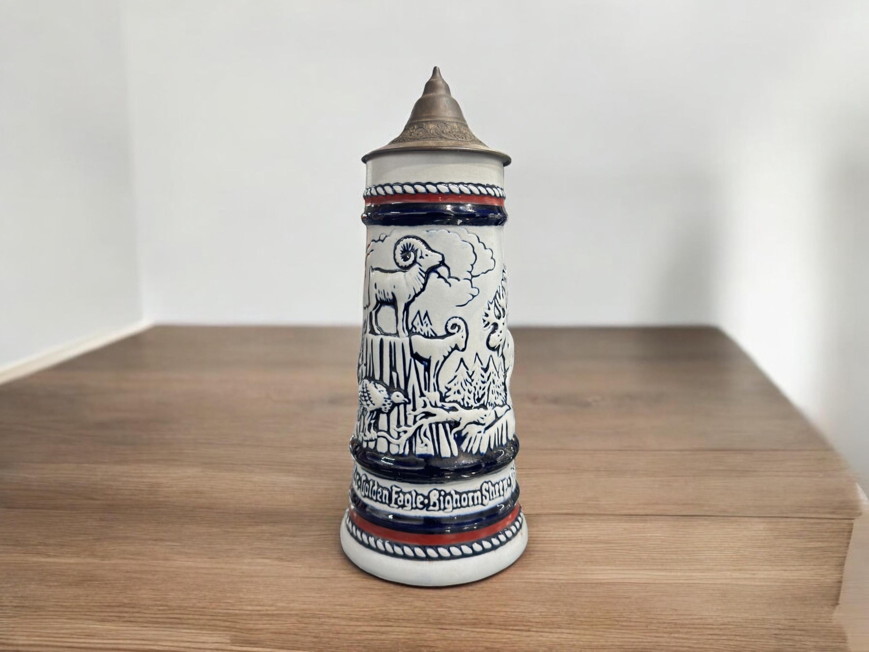 Avon handcrafted brazil beer steins Vintage Mountain Goat Eagle Sheep Moose